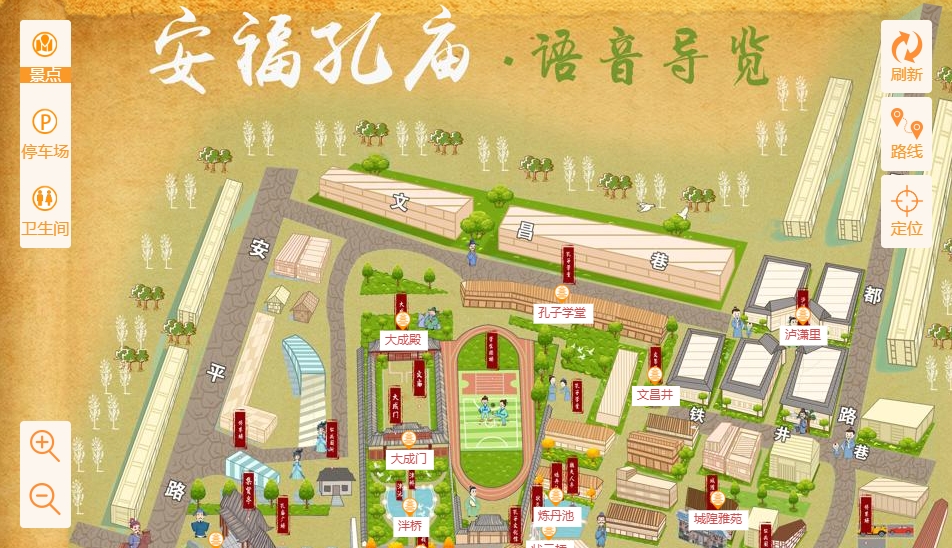 河东区街道手绘地图：智慧景区智能化服务的延伸